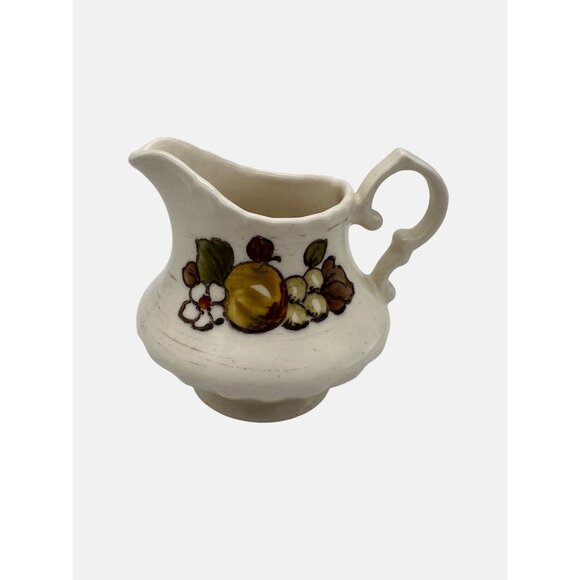 Vintage Metlox Poppytrail Vernon Ware Fruit Basket Sugar Bowl & Creamer USA - Picture 4 of 8